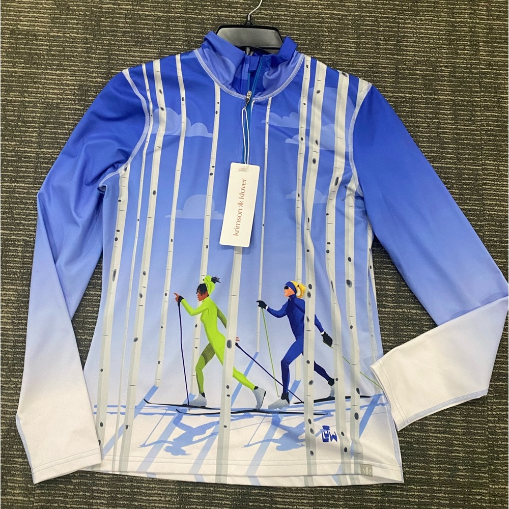 NWT 1/4 Zip Aspen Journey base-layer with graphic design by Krimson Klover